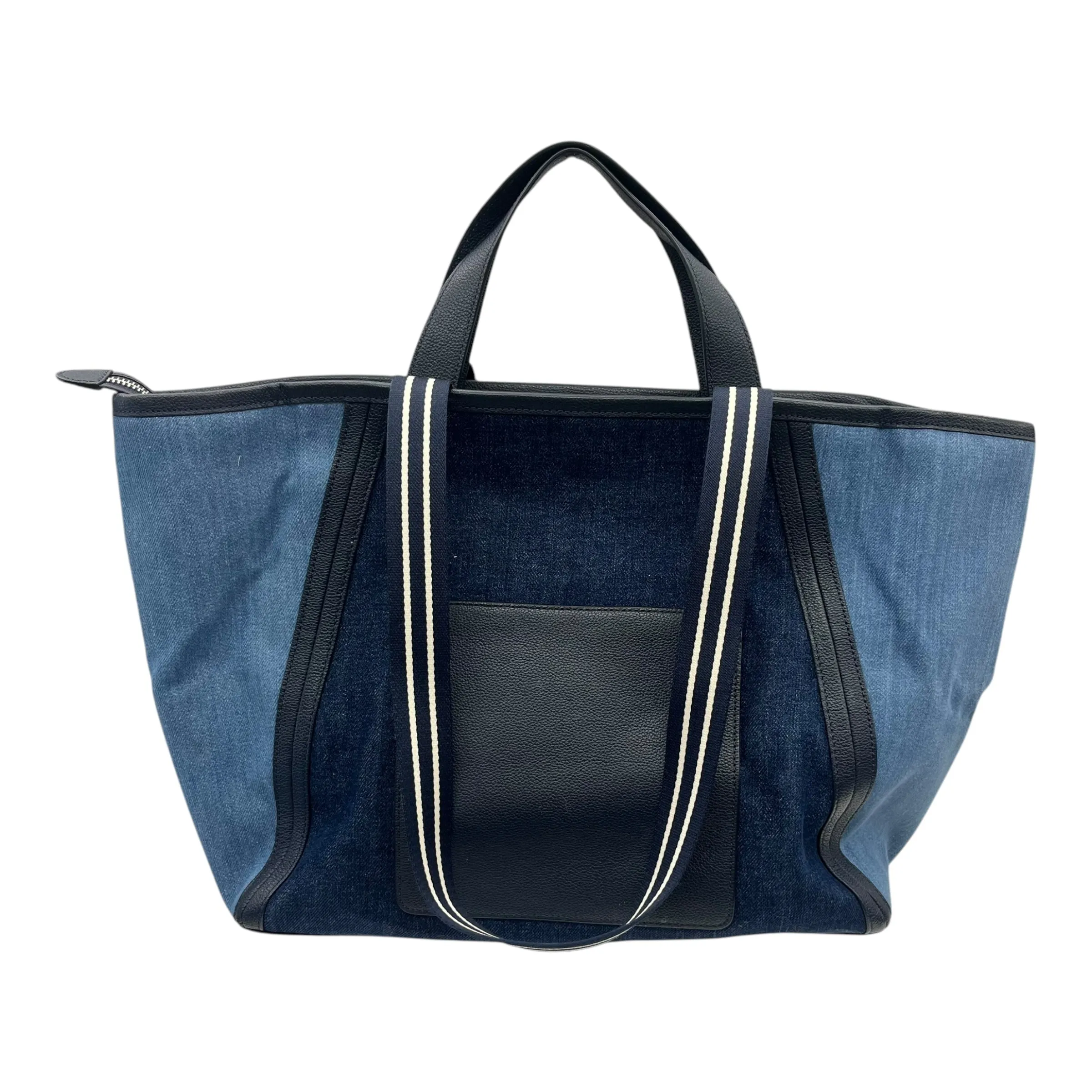 Tote Designer By Kate Spade In Blue Denim, Size:Large