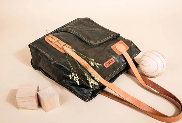 Unique Handmade Leather Handbag Tote Bag Shoulder Bag Purse For Women
