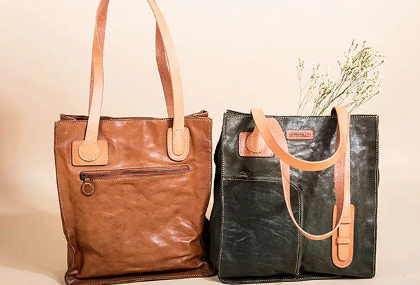 Unique Handmade Leather Handbag Tote Bag Shoulder Bag Purse For Women