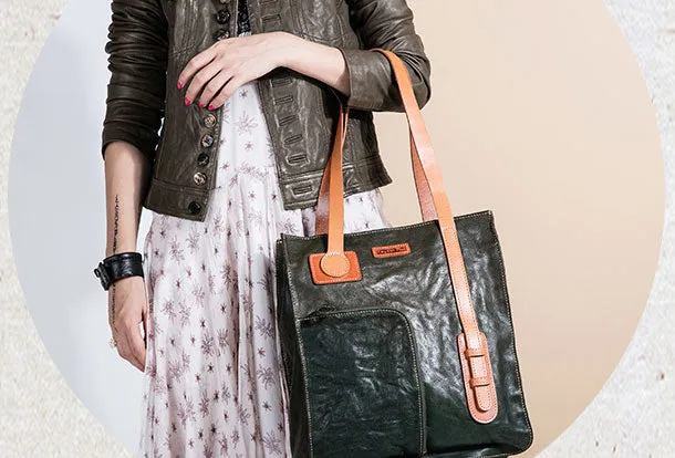 Unique Handmade Leather Handbag Tote Bag Shoulder Bag Purse For Women
