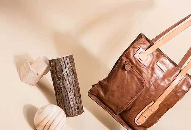 Unique Handmade Leather Handbag Tote Bag Shoulder Bag Purse For Women