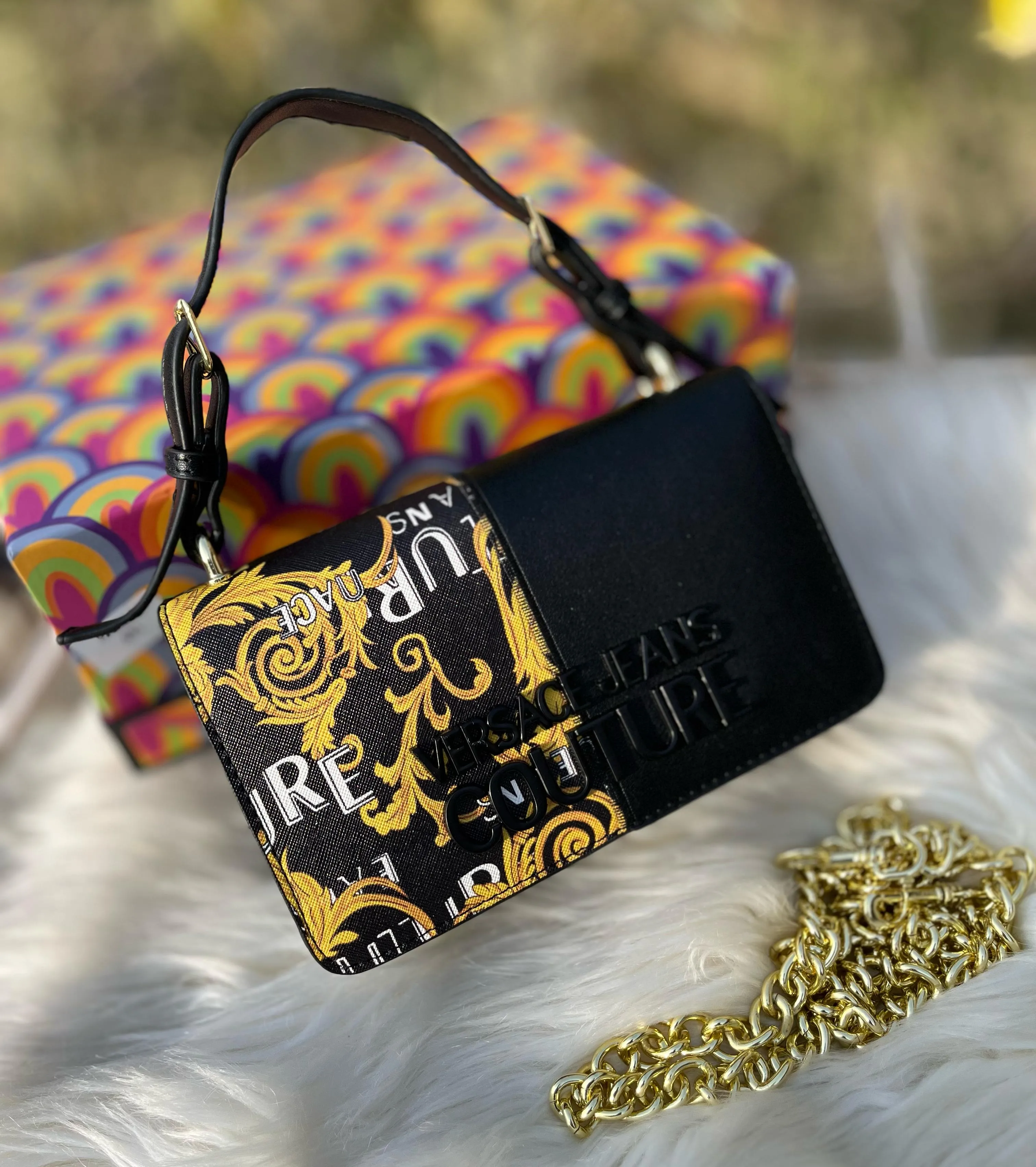 Versace Crossbody Shoulder Bag ?C Timeless Luxury (Black-2)