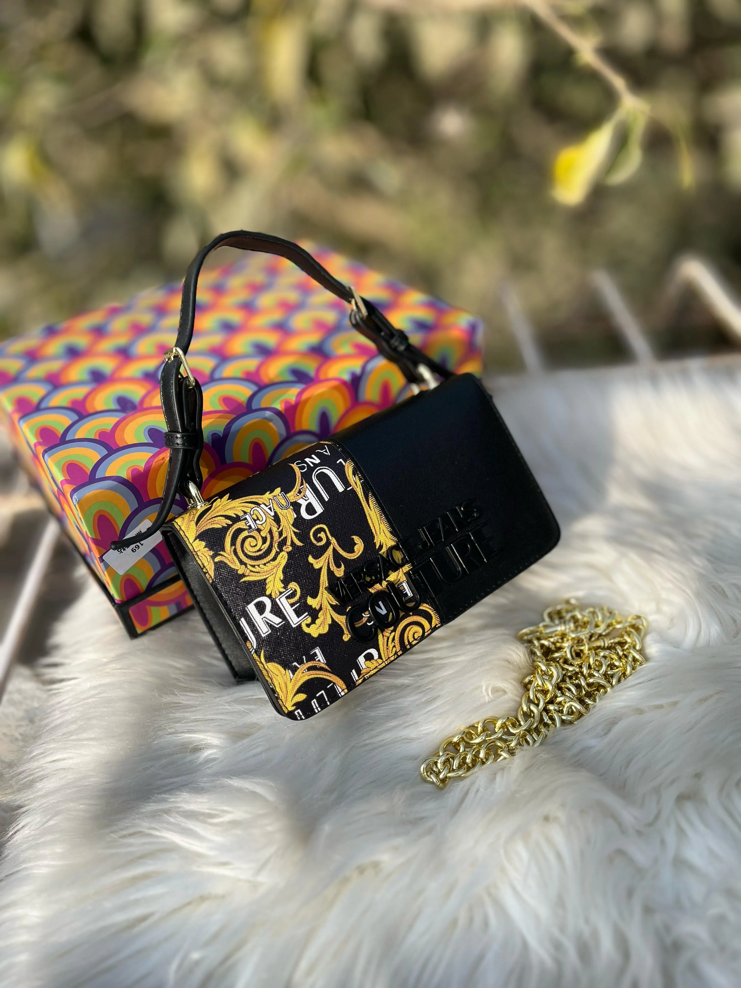 Versace Crossbody Shoulder Bag ?C Timeless Luxury (Black-2)