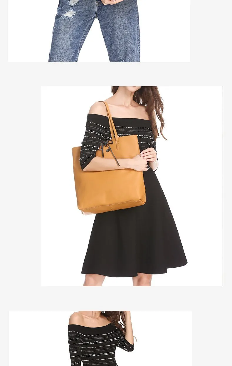 Vertical Black Leather Tote Bag 14" Womens Black Shopper Tote Handbag Purse for Ladies