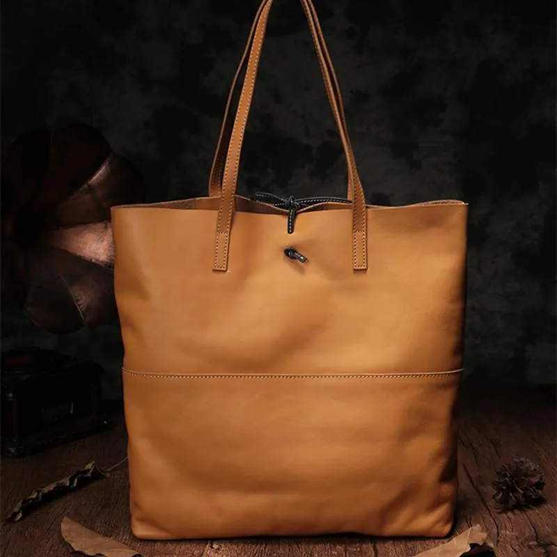 Vertical Black Leather Tote Bag 14" Womens Black Shopper Tote Handbag Purse for Ladies