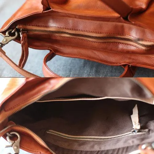 Vintage Brown Womens Leather Satchel Handbag Tote Purse Women's Satchel Handbags Tote for Ladies