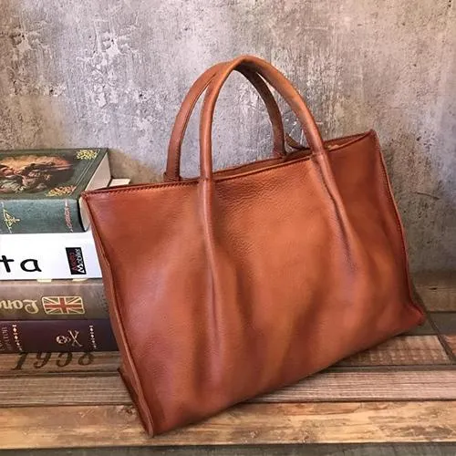 Vintage Brown Womens Leather Satchel Handbag Tote Purse Women's Satchel Handbags Tote for Ladies