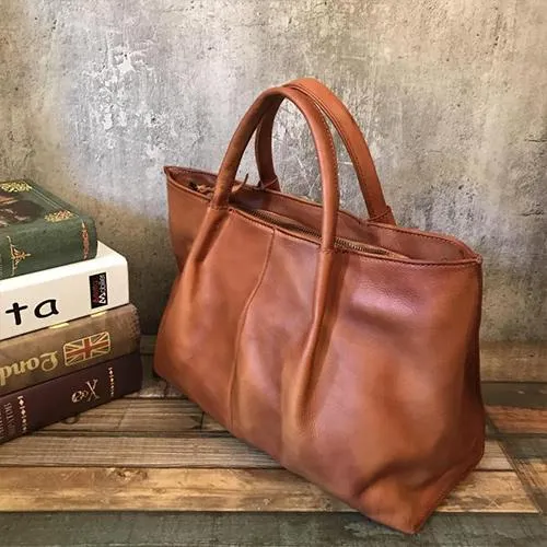 Vintage Brown Womens Leather Satchel Handbag Tote Purse Women's Satchel Handbags Tote for Ladies