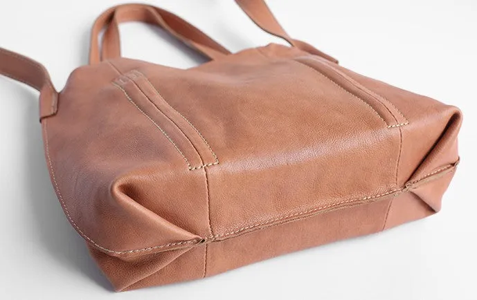 Vintage WOMENs Black Small LEATHER Tote Bag Fashion Tote Purse FOR WOMEN