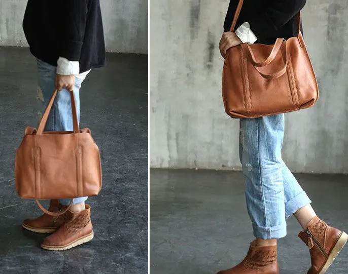 Vintage WOMENs Black Small LEATHER Tote Bag Fashion Tote Purse FOR WOMEN