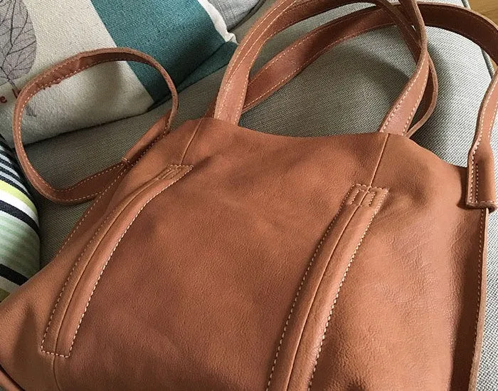 Vintage WOMENs Black Small LEATHER Tote Bag Fashion Tote Purse FOR WOMEN