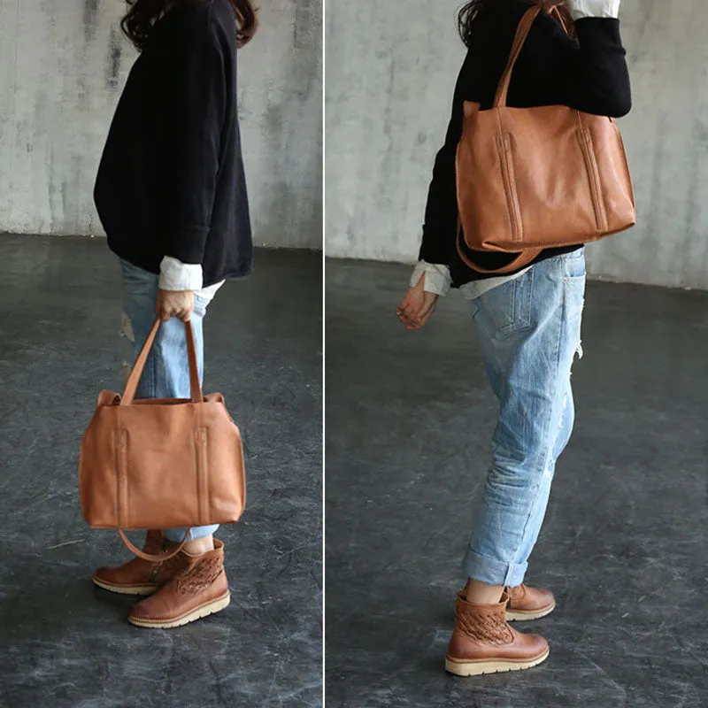 Vintage WOMENs Black Small LEATHER Tote Bag Fashion Tote Purse FOR WOMEN