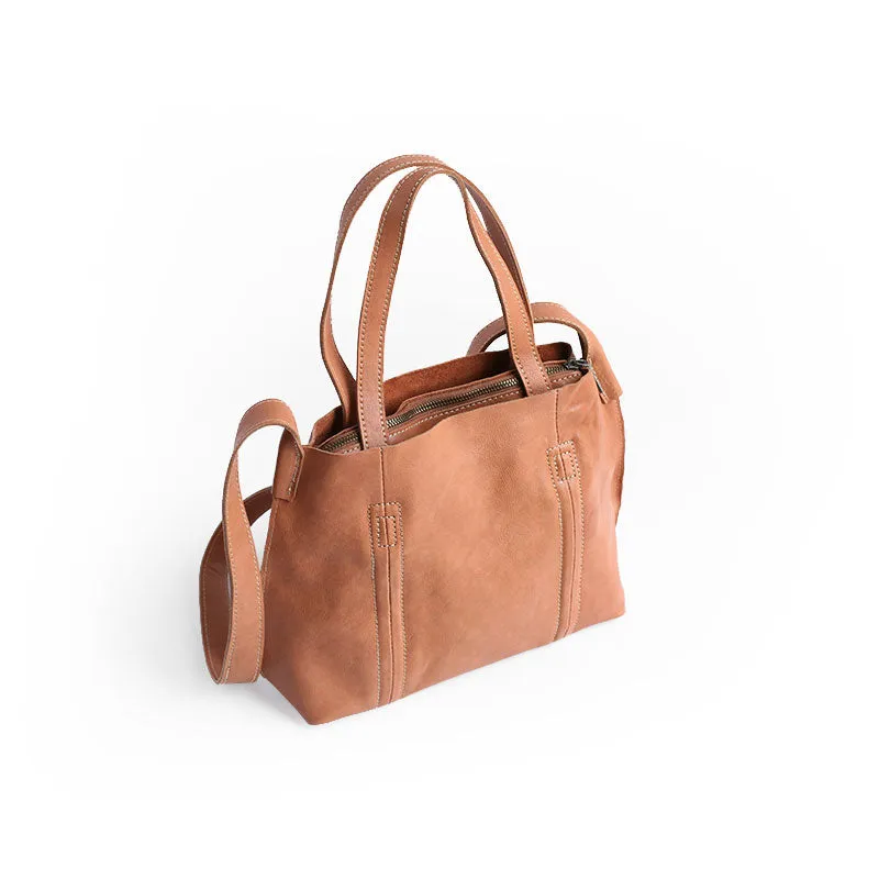 Vintage WOMENs Black Small LEATHER Tote Bag Fashion Tote Purse FOR WOMEN