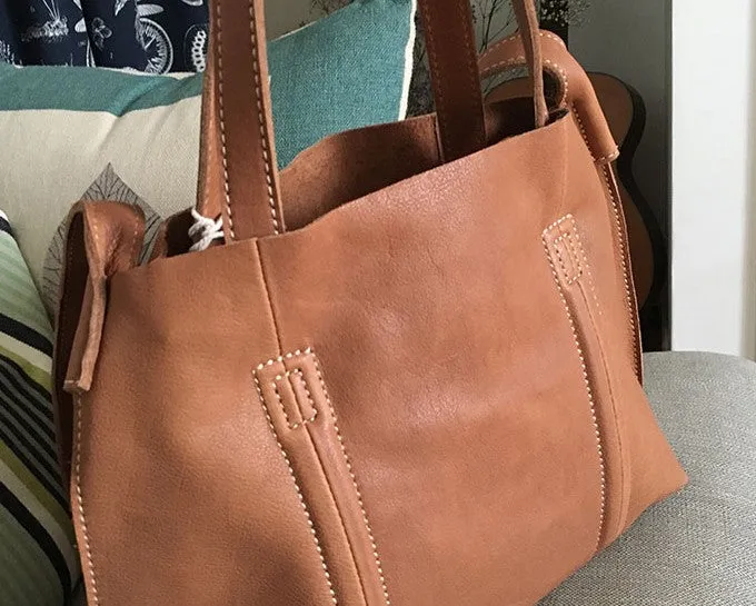 Vintage WOMENs Black Small LEATHER Tote Bag Fashion Tote Purse FOR WOMEN