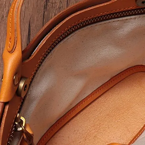 Vintage Womens Brown Leather Tote Purse 12" Shoulder Green Tote Handbags Bags for Ladies