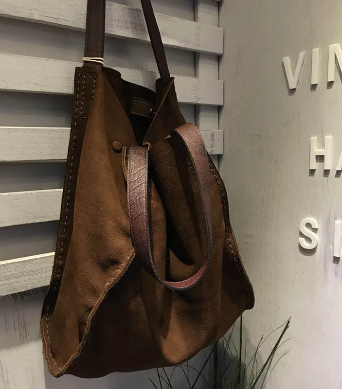 Vintage WOMENs LEATHER Large Tote Bag Handmade Vintage Tote Purse FOR WOMEN