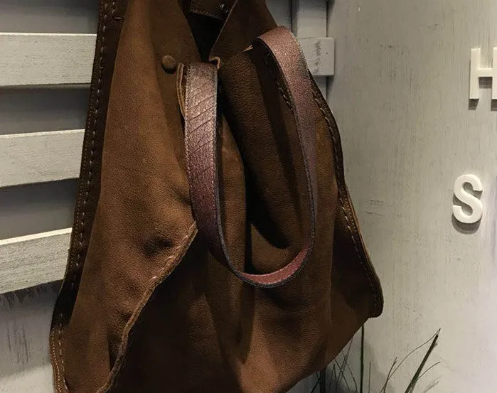 Vintage WOMENs LEATHER Large Tote Bag Handmade Vintage Tote Purse FOR WOMEN