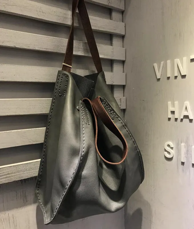Vintage WOMENs LEATHER Large Tote Bag Handmade Vintage Tote Purse FOR WOMEN