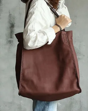 Vintage WOMENs LEATHER Large Tote Bag Handmade Vintage Tote Purse FOR WOMEN