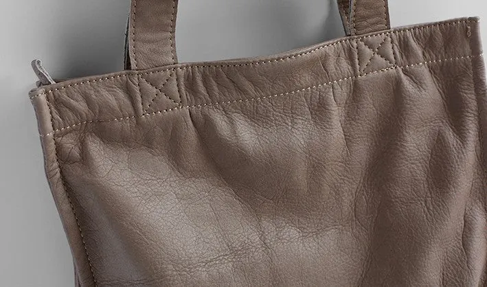 Vintage WOMENs LEATHER Small Handbag Tote Bag Work Tote Shoulder Purse FOR WOMEN