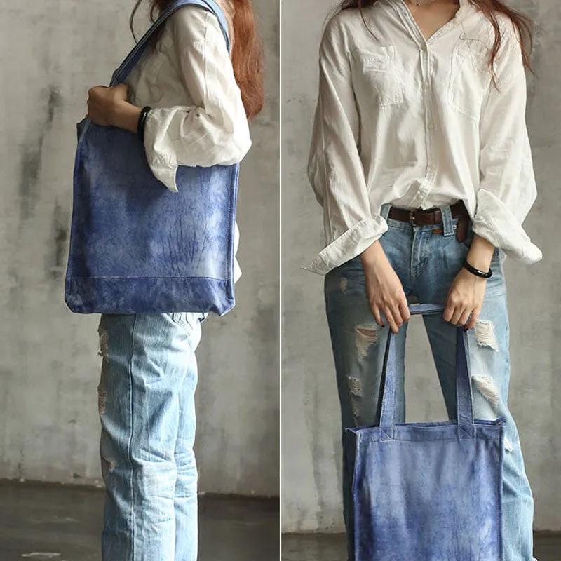 Vintage WOMENs LEATHER Small Handbag Tote Bag Work Tote Shoulder Purse FOR WOMEN