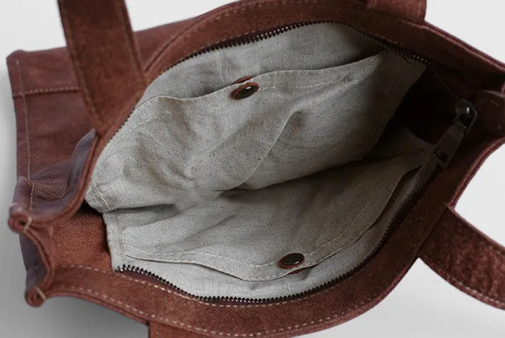 Vintage WOMENs LEATHER Small Handbag Tote Bag Work Tote Shoulder Purse FOR WOMEN