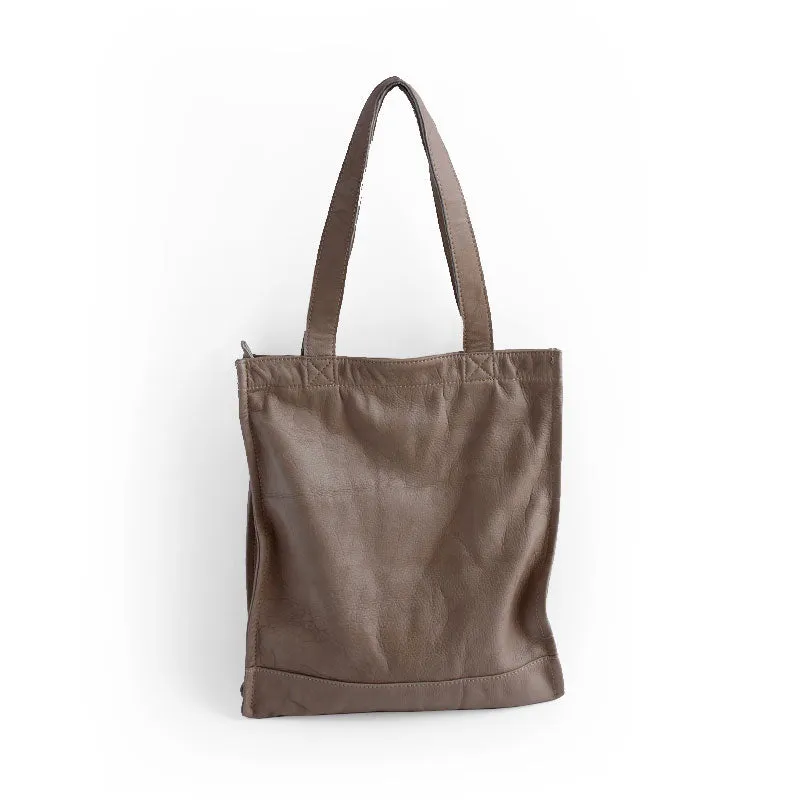 Vintage WOMENs LEATHER Small Handbag Tote Bag Work Tote Shoulder Purse FOR WOMEN