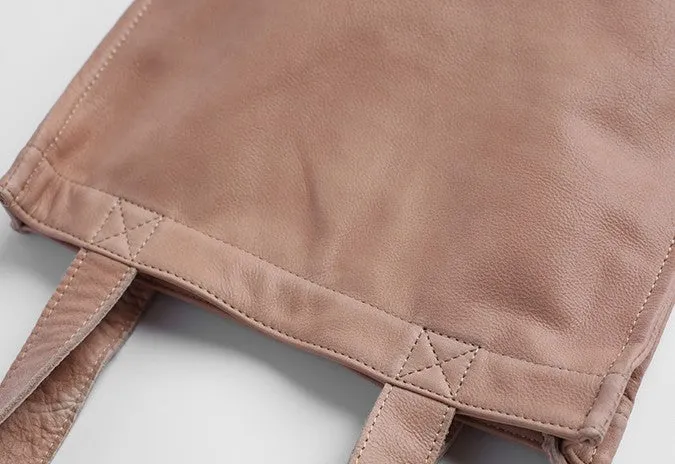 Vintage WOMENs LEATHER Small Handbag Tote Bag Work Tote Shoulder Purse FOR WOMEN