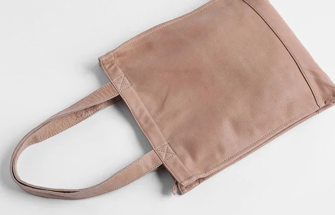 Vintage WOMENs LEATHER Small Handbag Tote Bag Work Tote Shoulder Purse FOR WOMEN