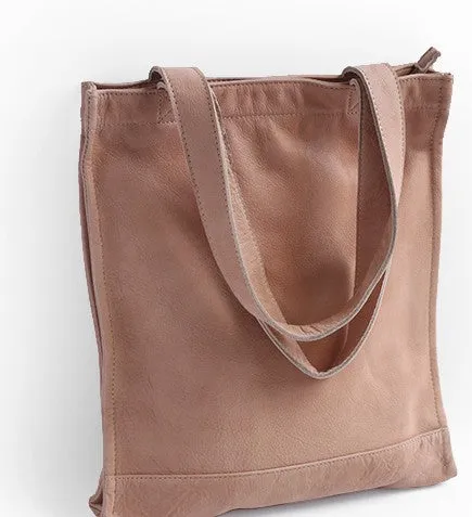 Vintage WOMENs LEATHER Small Handbag Tote Bag Work Tote Shoulder Purse FOR WOMEN
