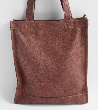 Vintage WOMENs LEATHER Small Handbag Tote Bag Work Tote Shoulder Purse FOR WOMEN