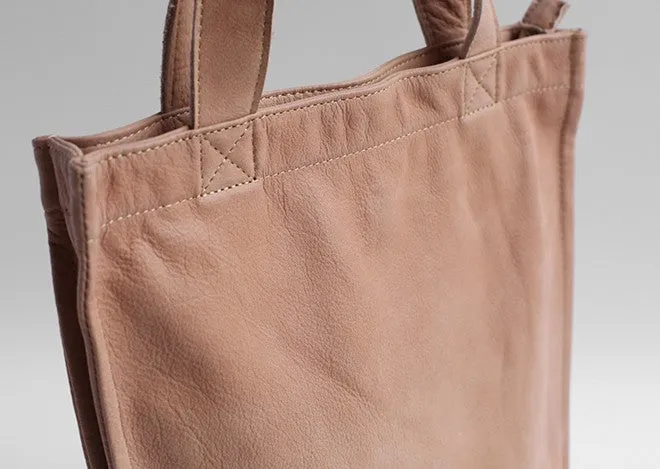 Vintage WOMENs LEATHER Small Handbag Tote Bag Work Tote Shoulder Purse FOR WOMEN