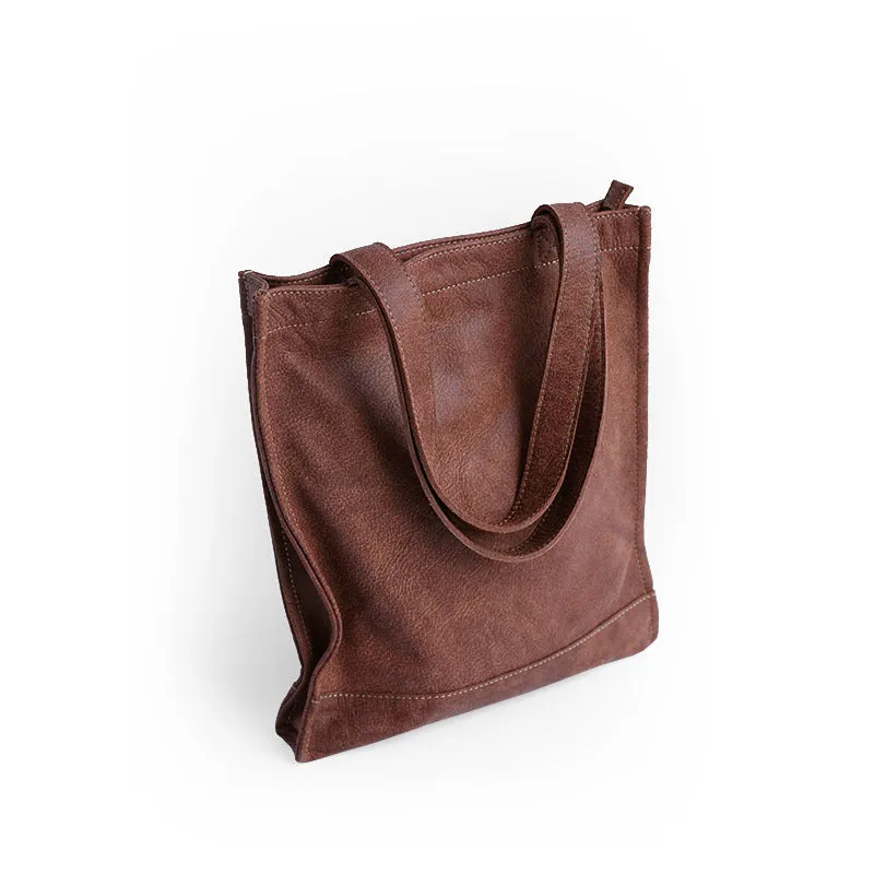 Vintage WOMENs LEATHER Small Handbag Tote Bag Work Tote Shoulder Purse FOR WOMEN