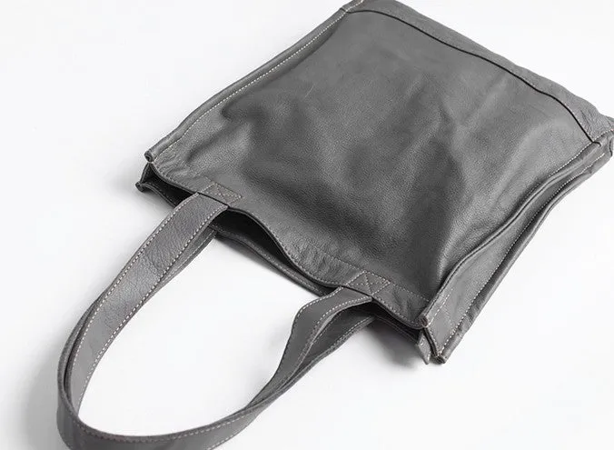 Vintage WOMENs LEATHER Small Handbag Tote Bag Work Tote Shoulder Purse FOR WOMEN