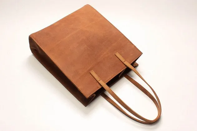 Vintage WOMENs LEATHER Tote Bag Stylish Leather Work Tote Purses FOR WOMEN