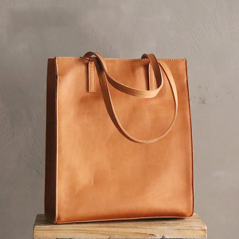 Vintage WOMENs LEATHER Tote Bag Stylish Leather Work Tote Purses FOR WOMEN