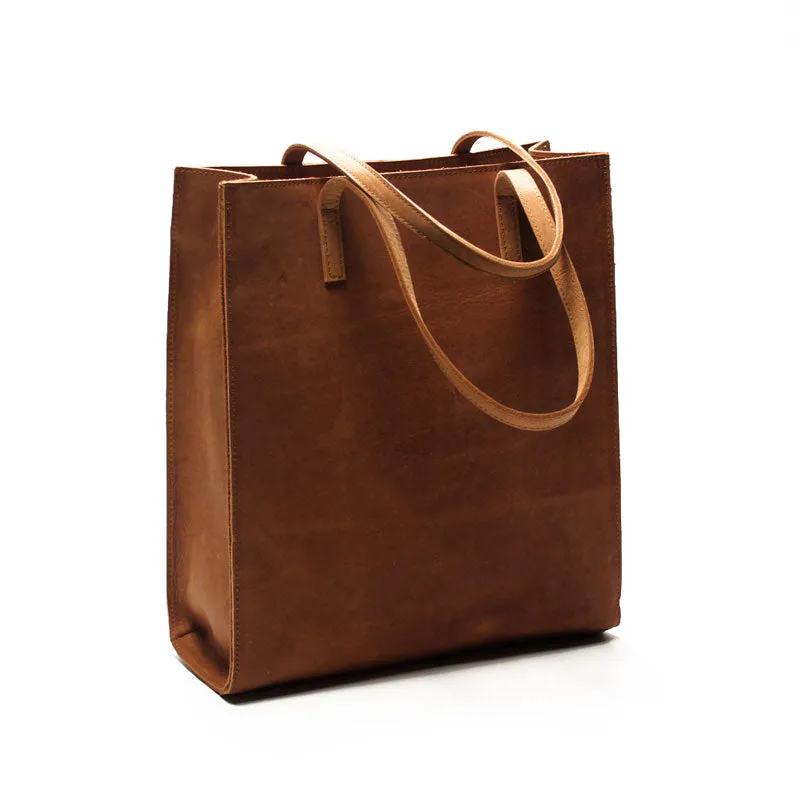 Vintage WOMENs LEATHER Tote Bag Stylish Leather Work Tote Purses FOR WOMEN