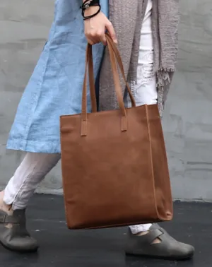 Vintage WOMENs LEATHER Tote Bag Stylish Leather Work Tote Purses FOR WOMEN