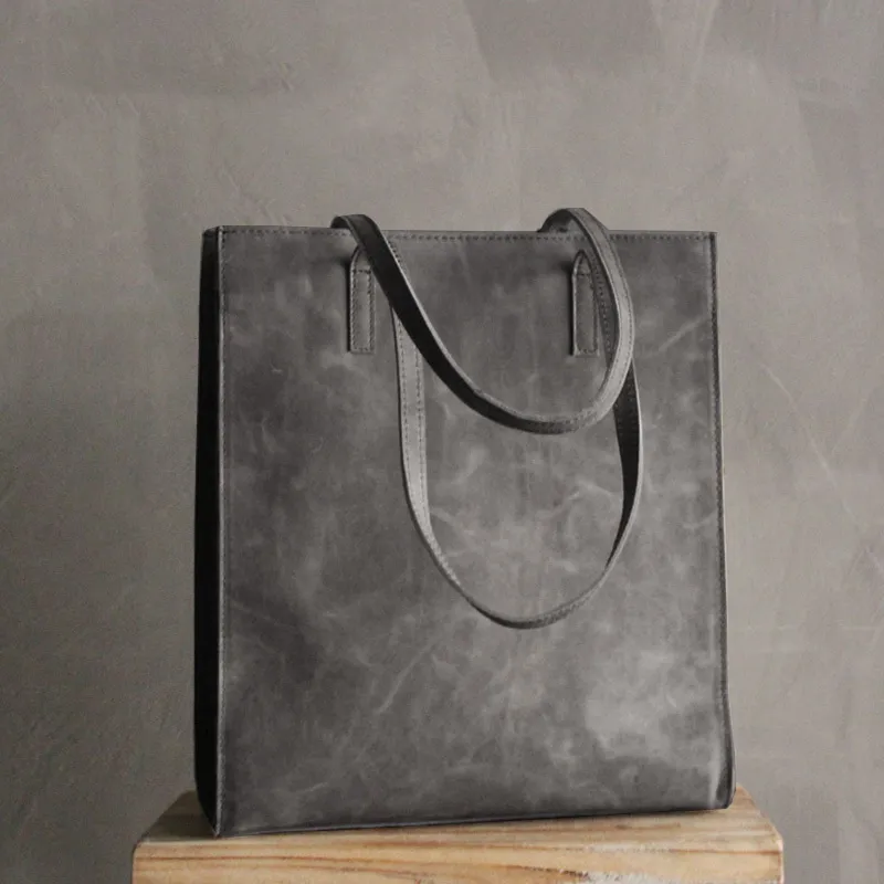 Vintage WOMENs LEATHER Tote Bag Stylish Leather Work Tote Purses FOR WOMEN