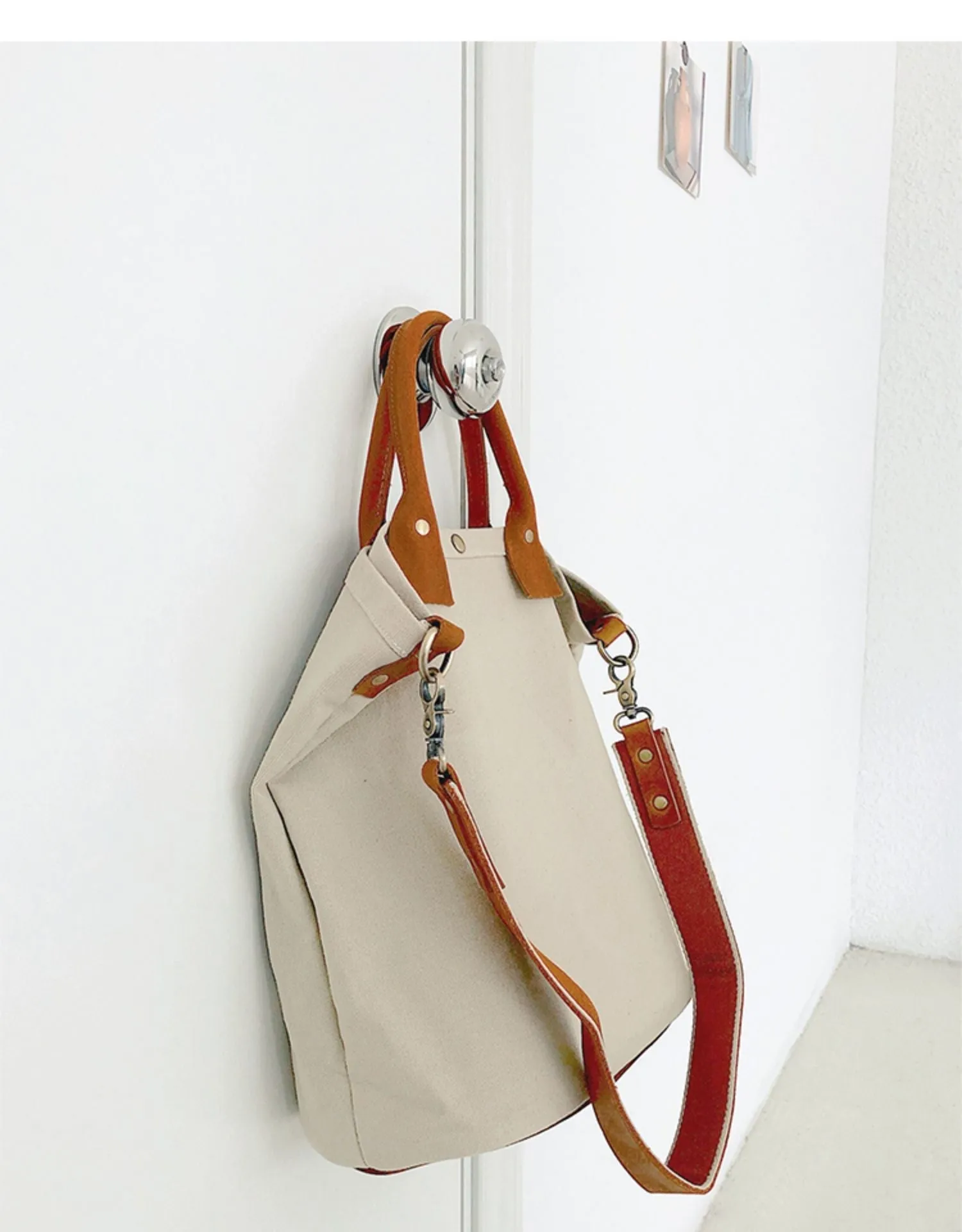 White Gray Canvas Tote Bag Canvas Messenger Handbag Womens Canvas Shoulder Totes Bag for Men