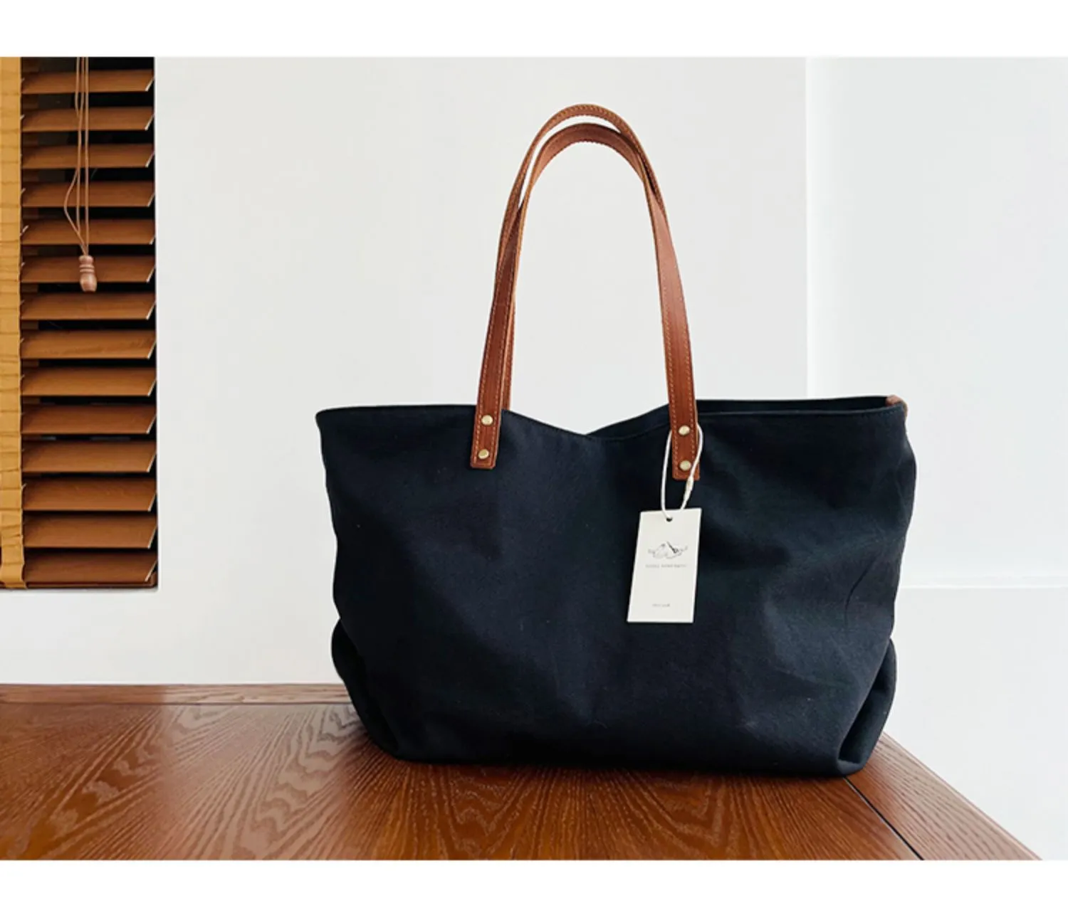 Women Black Canvas Large Shopper Tote Bag Black Canvas Tote Shoulder Bag Handbag for Mens