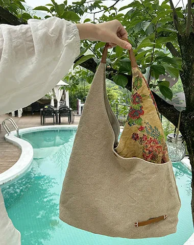 Womens Cotton&Linen Tote Handbags Women Handmade China Unique Tote Bag for Women