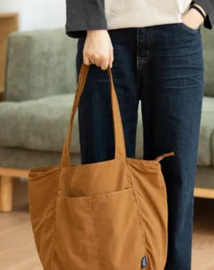 Womens Dark Khaki Large Nylon Tote Bag Nylon Tote Bags With Zipper Ladies Nylon Tote Bags
