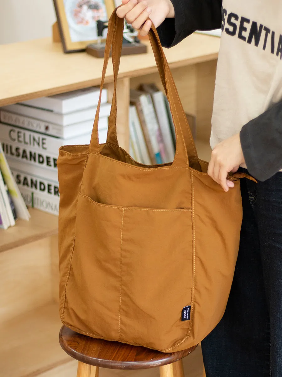Womens Dark Khaki Large Nylon Tote Bag Nylon Tote Bags With Zipper Ladies Nylon Tote Bags