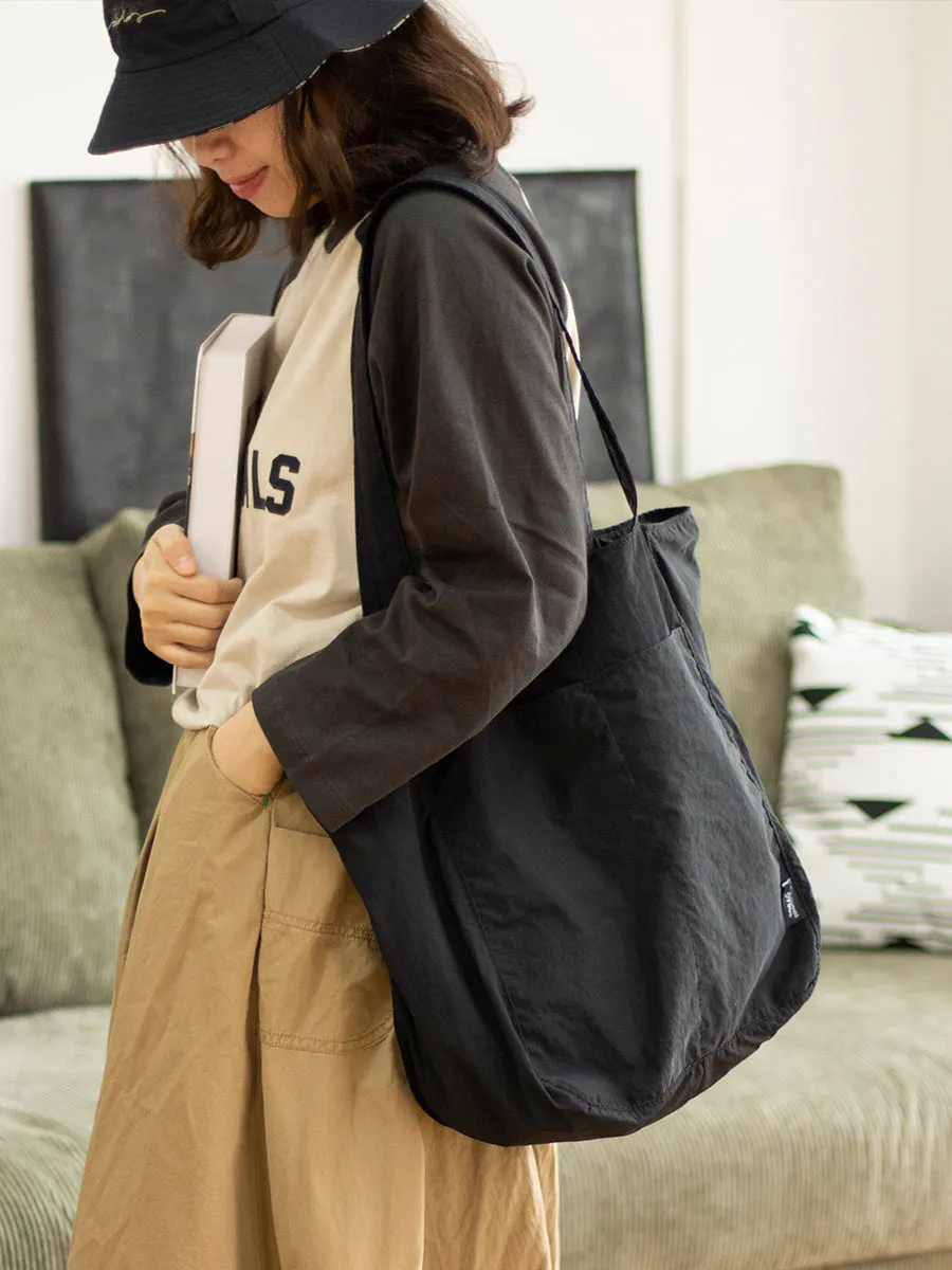 Womens Dark Khaki Large Nylon Tote Bag Nylon Tote Bags With Zipper Ladies Nylon Tote Bags