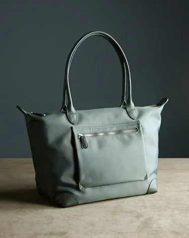 Womens Khaki Nylon Shoulder Tote Large Khaki Nylon Handbag Purse for Ladies