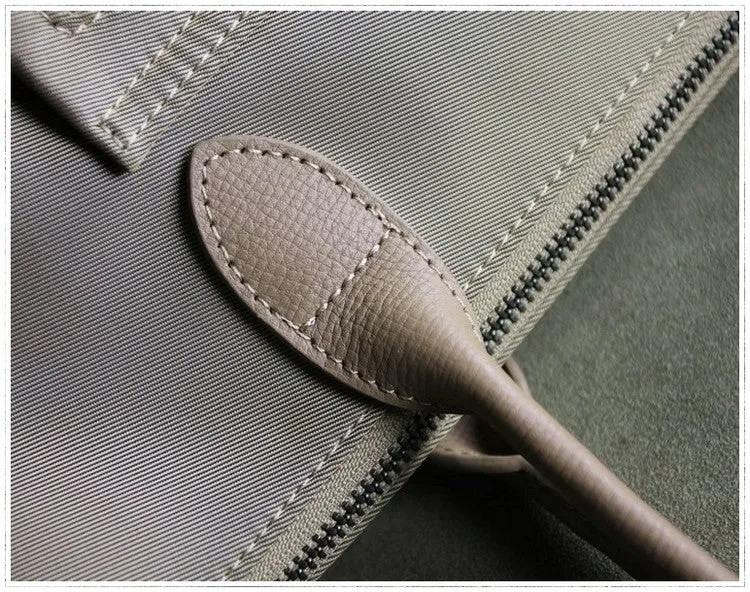 Womens Khaki Nylon Shoulder Tote Large Khaki Nylon Handbag Purse for Ladies