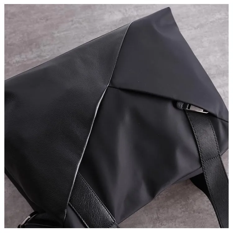 Womens Nylon Leather Shoulder Handbags Womens Black Nylon Totes Purse Nylon Handbag Purse for Ladies