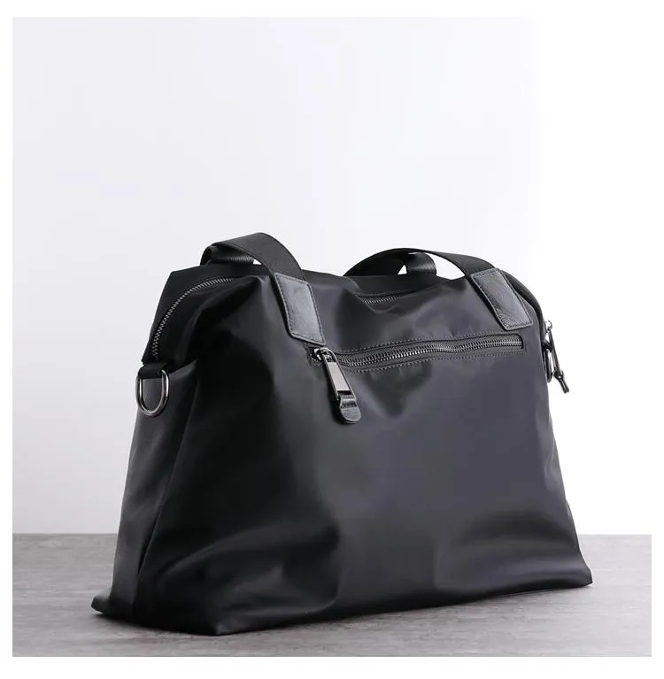 Womens Nylon Leather Shoulder Handbags Womens Black Nylon Totes Purse Nylon Handbag Purse for Ladies