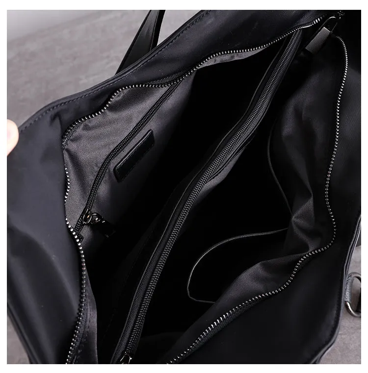 Womens Nylon Leather Tote Womens Black Nylon Totes Purse Nylon Tote Purse for Ladies